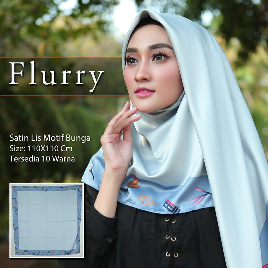 MOBASA OFFICIAL Segi Empat Satin Jilbab Segi Empat Satin Velvet Square Premium Flury