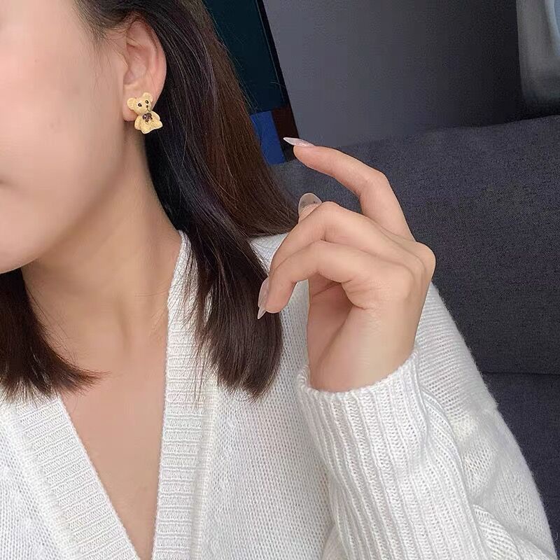 Anting Tusuk Sterling silver 925 Model Beruang Lucu Untuk Wanita