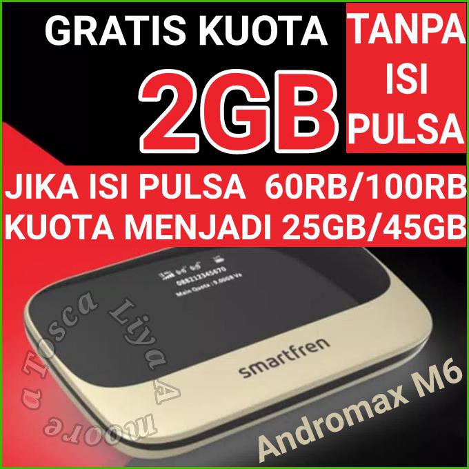 Modem Wifi Smartfren Andromax M6 4G Lte (Kuota 30Gb) - Emas