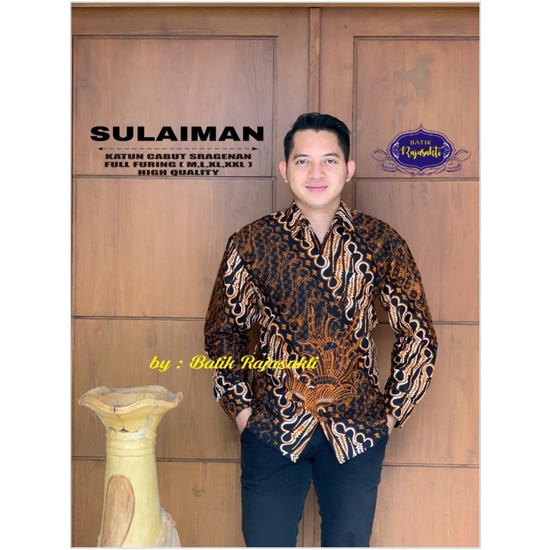 DISKON BESAR SULAIMAN KEMEJA BATIK SOLO PRIA LENGAN PANJANG LAPIS FURING ATASAN PREMIUM MODERN KOPRI