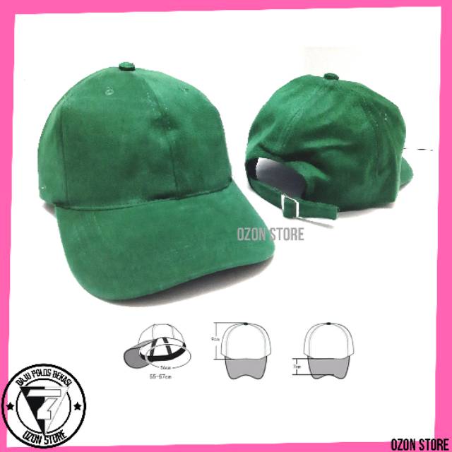 Topi Baseball Distro Caps Polos Caps Pengait Besi Bahan Rapel Premiun - Hijau Botol