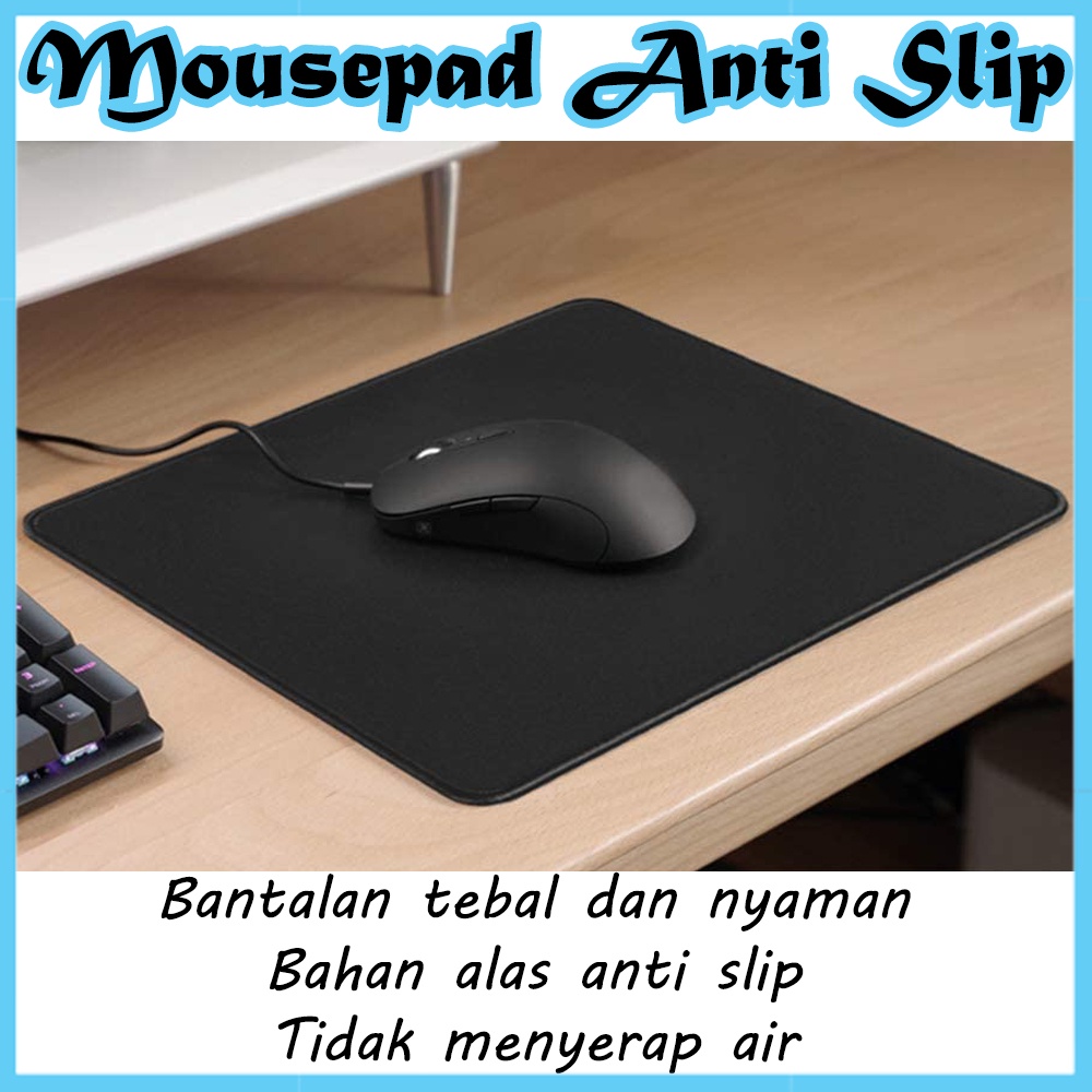 MOUSE PAD HITAM POLOS Alas Mouse Tatakan Mouse Antislip MousePad