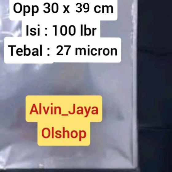 

PLASTIK OPP Ukuran 30x39 cm Tebal 27 micron (100pcs) - 30x37cm