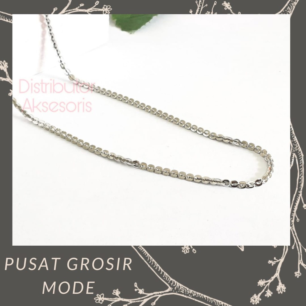 Rantai Bulat Titanium ANTI KARAT SELAMANYA SILVER PGM RT06 45CM