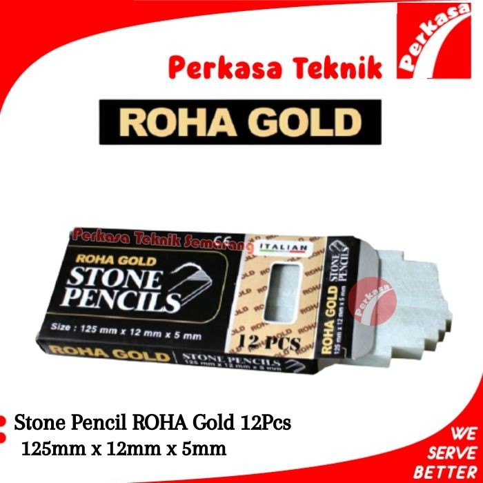 

Kapur Besi 12 Pcs ROHA Gold 125x12x5 mm Original Premium Stone Pencil