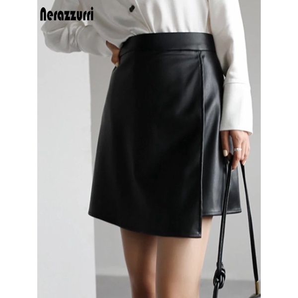 Rok mini wanita /mini skirt leather double layer mode by Rise's