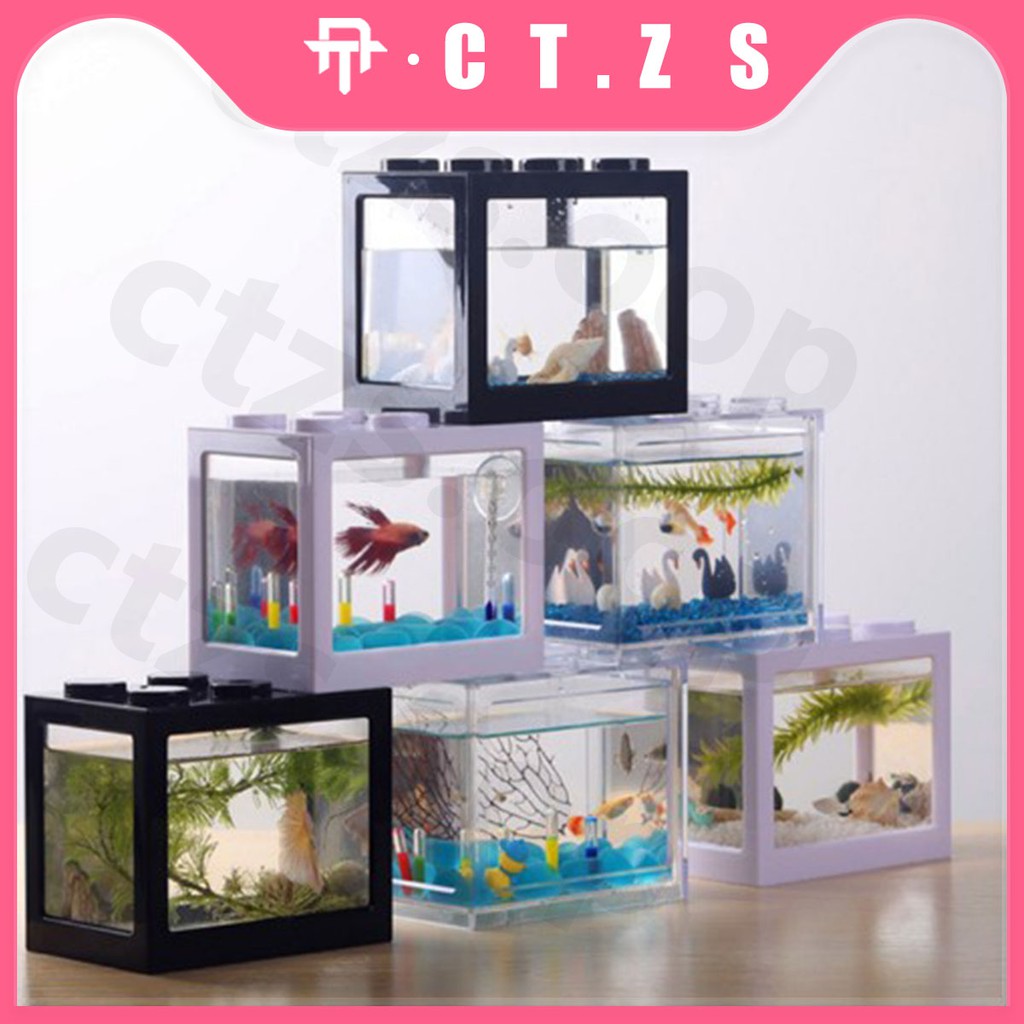 【CT】Akuarium Ikan Cupang Guppy Akrilik Aquarium Mini Acrylic Susun Lego