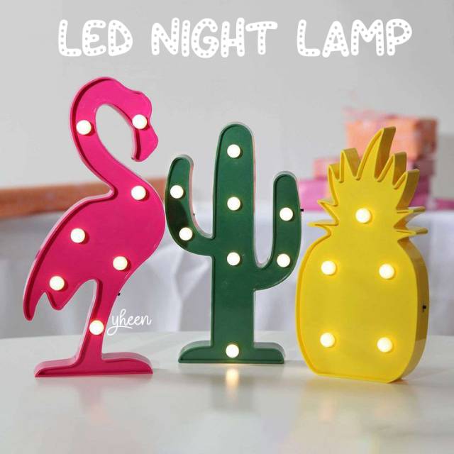 Lampu hias led flamingo/flamingo , kaktus/cactus , nanas/pineapple