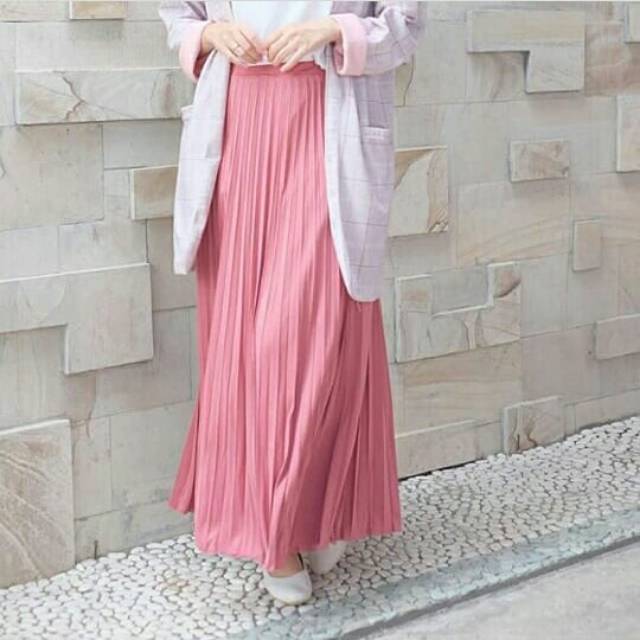 Rok Plisket Murah Hyget Super Size M fit Xxl