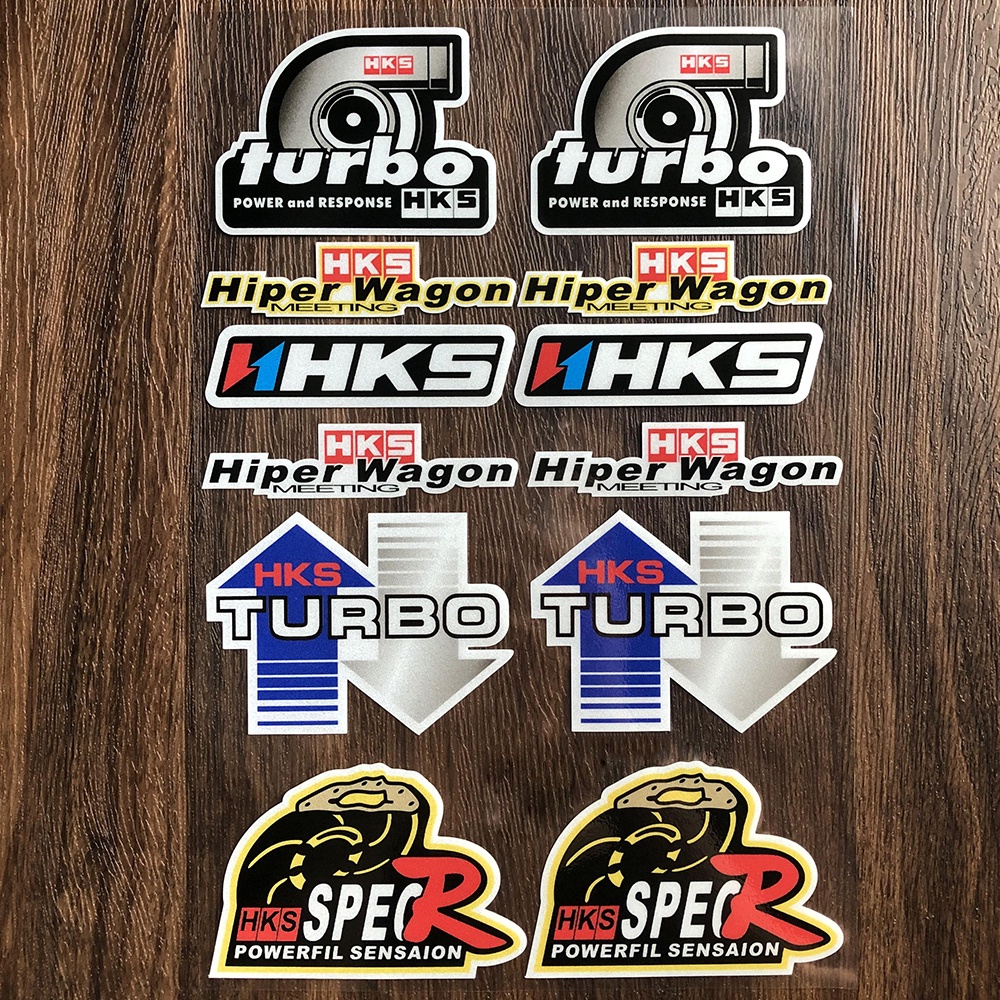 HKS Modifikasi Stiker Mobil Turbo Reflektif Stiker Aksesoris Eksterior Mobil