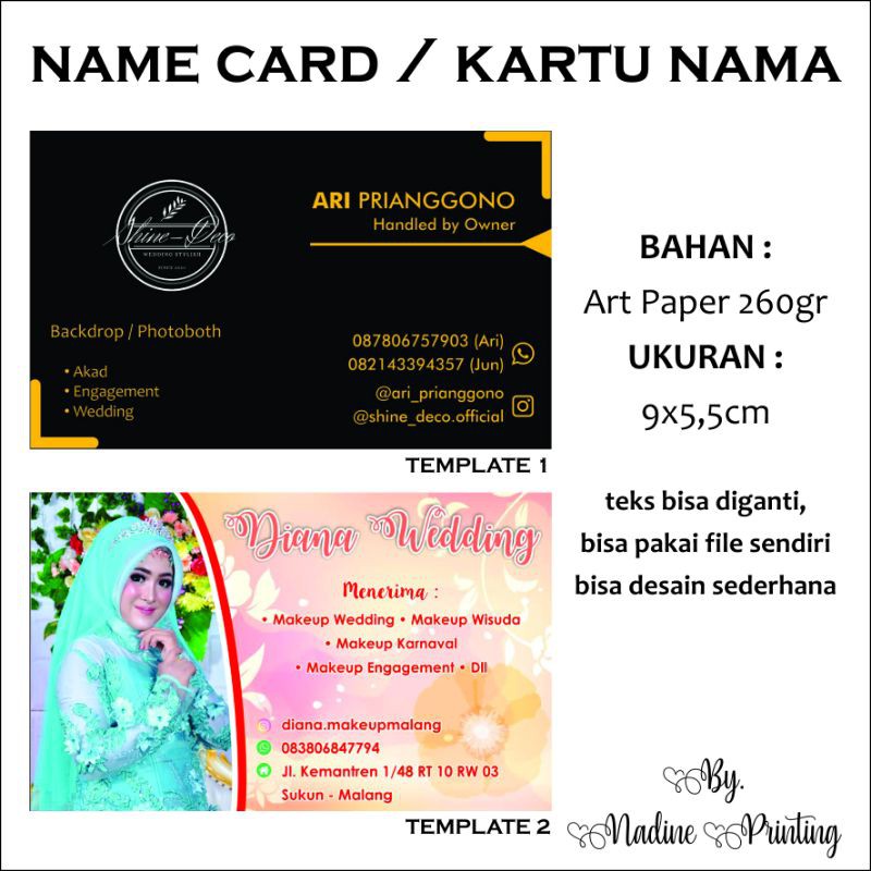 

Name Card atau Kartu Nama