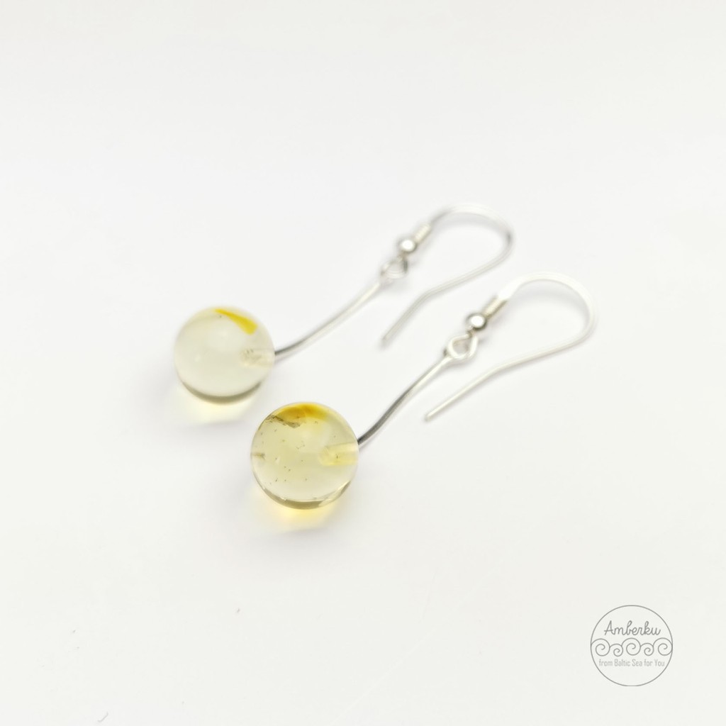 ES2 Anting Silver dengan Amber Baltic