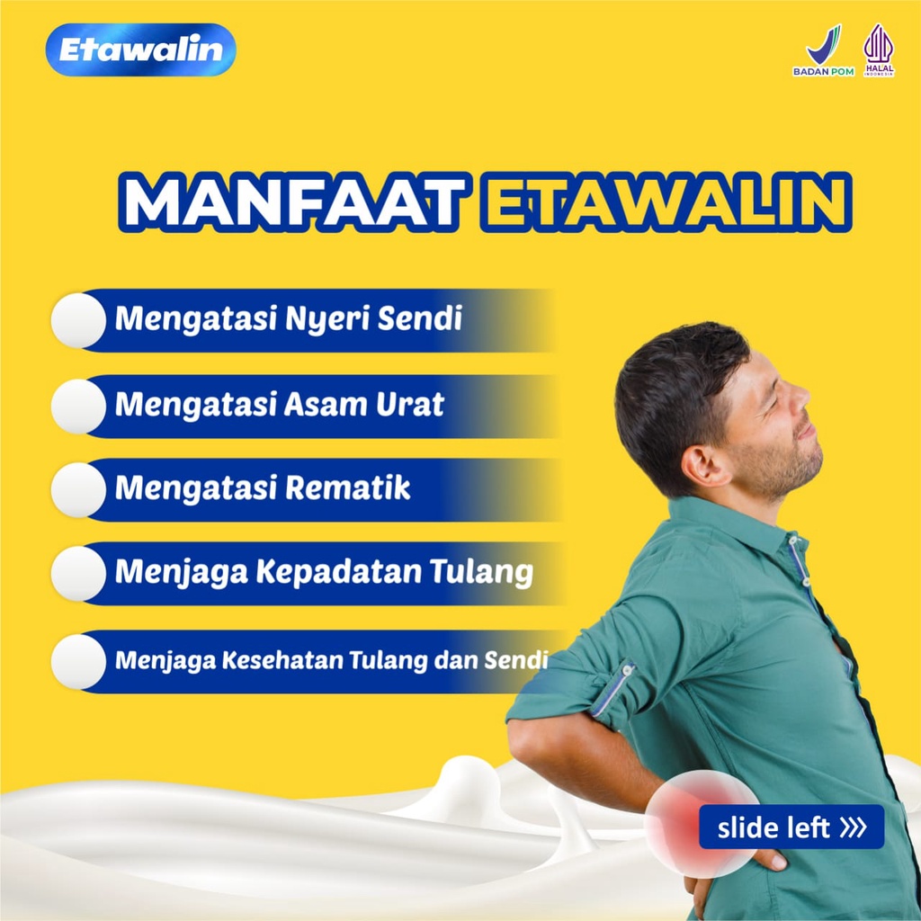 ETAWALIN Susu Kambing Etawa Premium / Susu Kambing Obat Nyeri Sendi Lutut Pinggang Asam Urat Rematik / Anti Pengapuran Osteoporosis 200gr