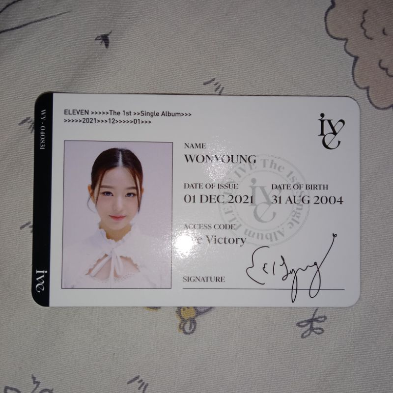 Wonyoung IVE Eleven ID Card