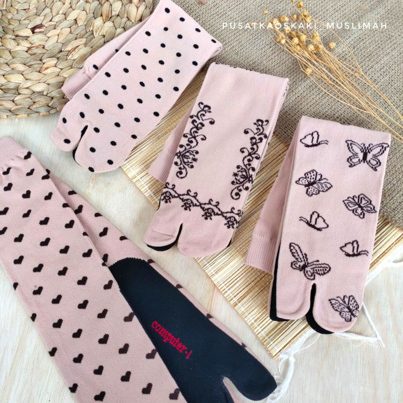 [12 PASANG] KAOS KAKI MOTIF CREAM SERIES BAHAN NILON