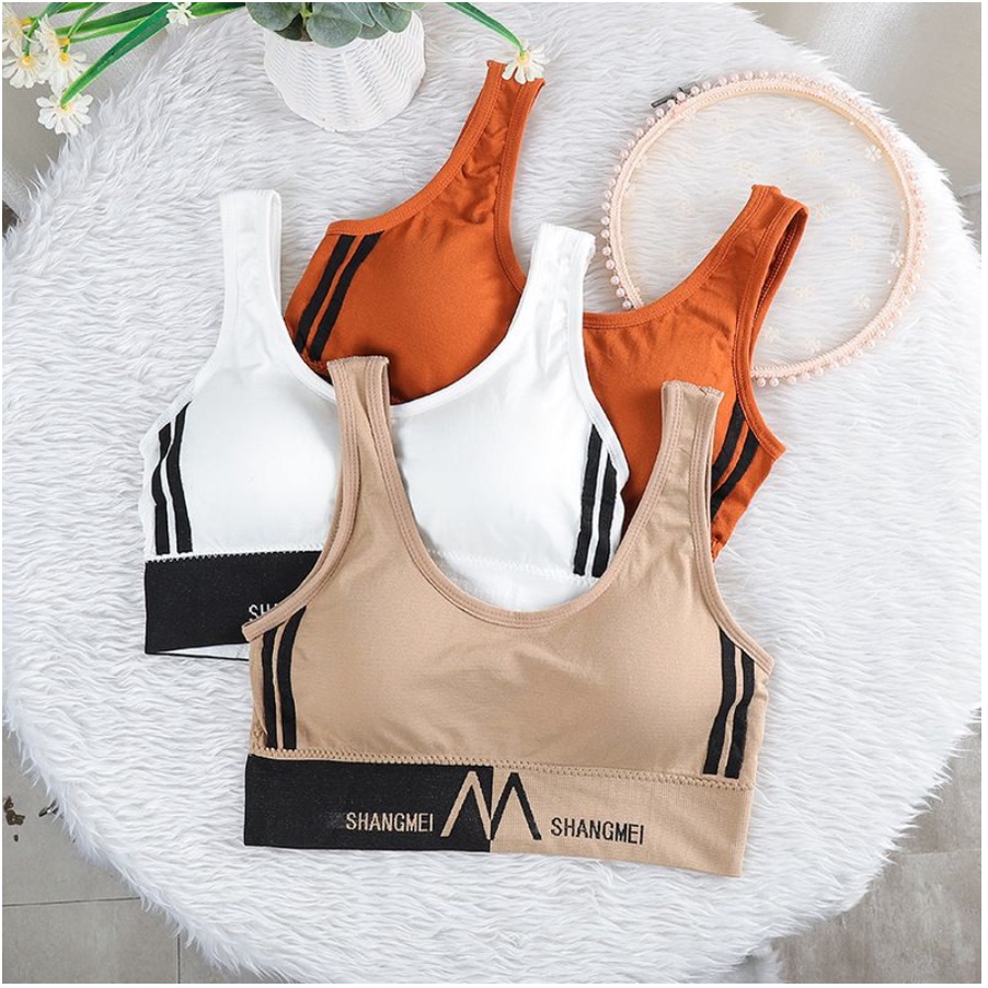 Sport Bra Tanpa Kawat BH Wanita Model Sport Gym Senam Busa