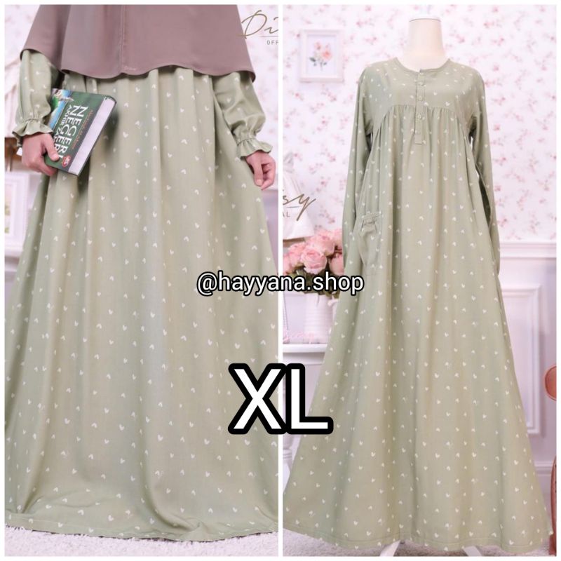 Amora matcha nightgown daster ditsy Juli size xl