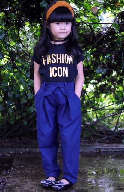 Celana panjang daily pants anak perempuan 2-9 tahun bahan katun cigaret nablfashion merah