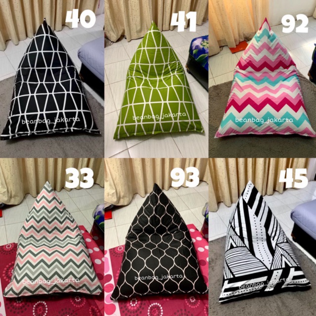 Cover Bean  bag  triangle ukuran M BELUM ISI Shopee 