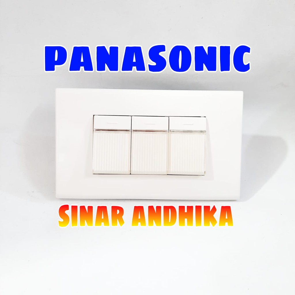 SAKLAR TRIPLE KECIL PUTIH A MODE PANASONIC WEHJ 6803W+WEHJ 5531