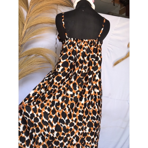 MINI DRESS YUKENSI RAYON LEOPARD MACAN  DASTER BIGSIZE JUMBO BESAR