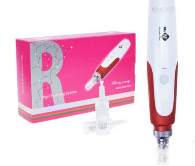 Dermapen Electric Red Dermaroller Mym Microneedle Sulam Bedak Derma Pen Bopeng BB Glow Alat Bbglow