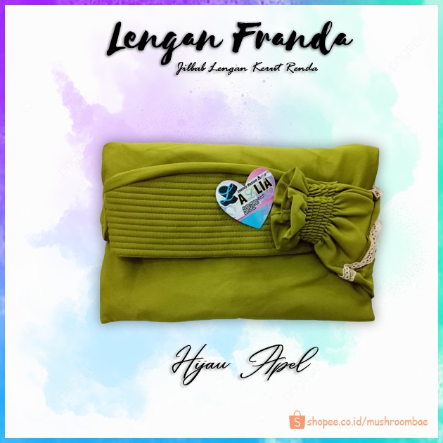 Jilbab Lengan Franda Hijab Lengan Syari Renda by Azlia-Hijau Apel