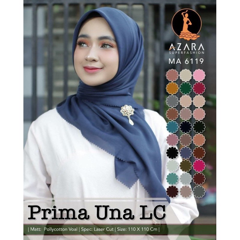 SEGIEMPAT VOAL PRIMA UNA LASER CUT AZARA / HIJAB JILBAB SQUARE VOAL BASIC LC