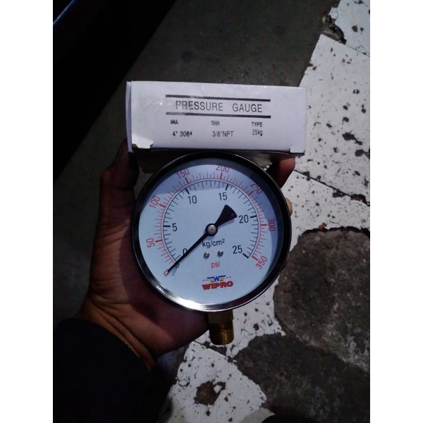Manometer angin/pressure gauge wipro 4inch×3/8