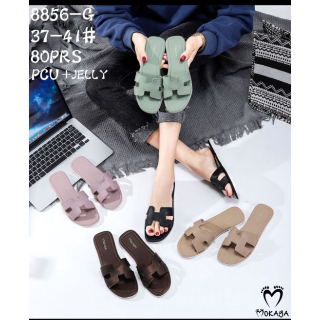 Sandal Slop H Polos Mokaya Import HPS 8856-494-8