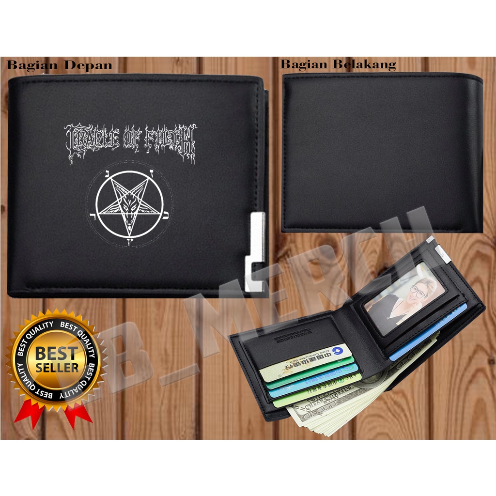 Dompet Pria Lipat   CRADLE OF FILTH- BAND GOTHIC METAL  Dompet Kulit Men Fashion Letter Wallet KEREN