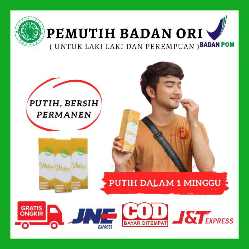 Vitagel Original | Pemutih Badan Herbal | Pemutih Badan  | Vitaline Tiens | Serum Pemutih Badan