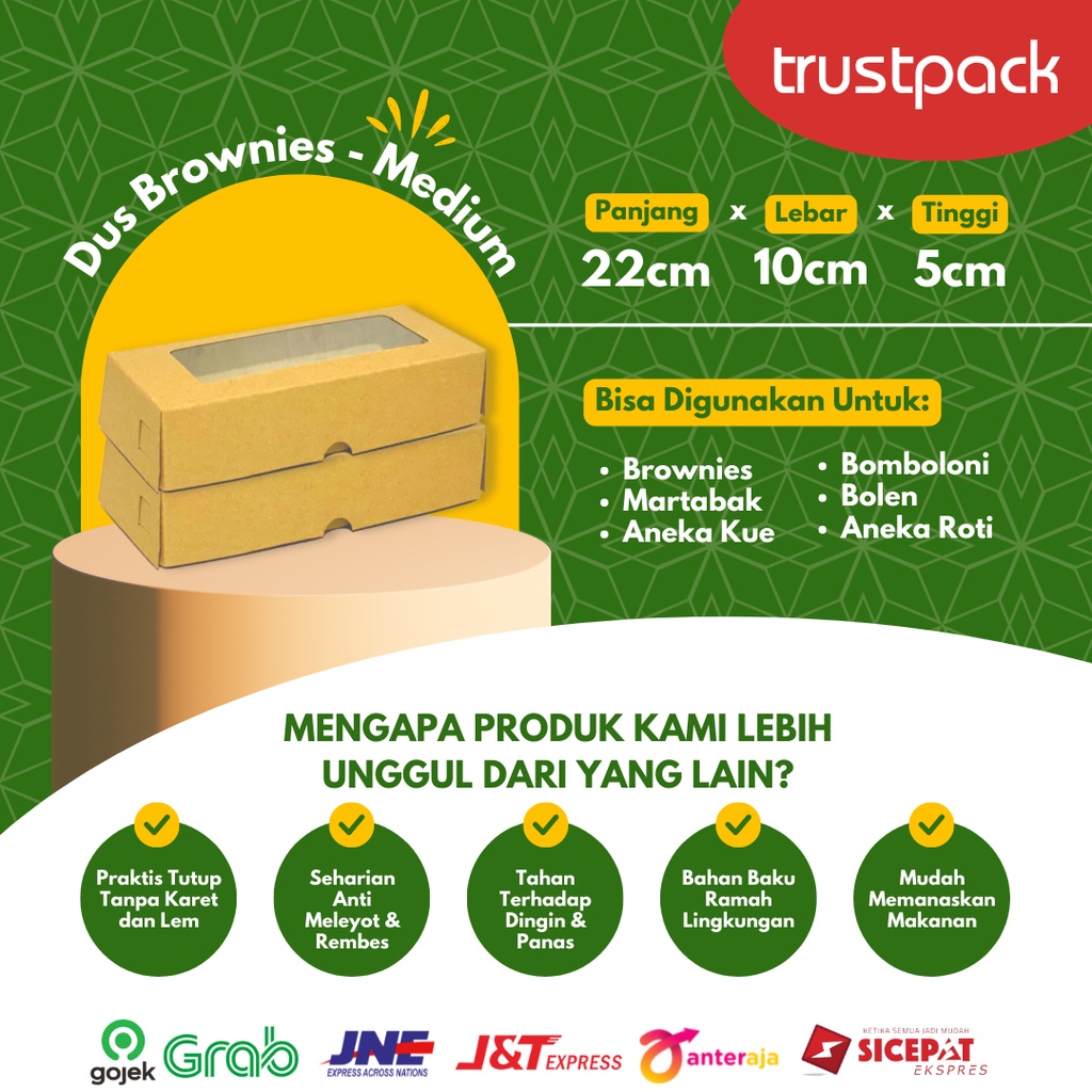 Dus Brownies M/Dus Donat Isi 3 Kraft Laminasi 22X10x5/dus roti JENDELA