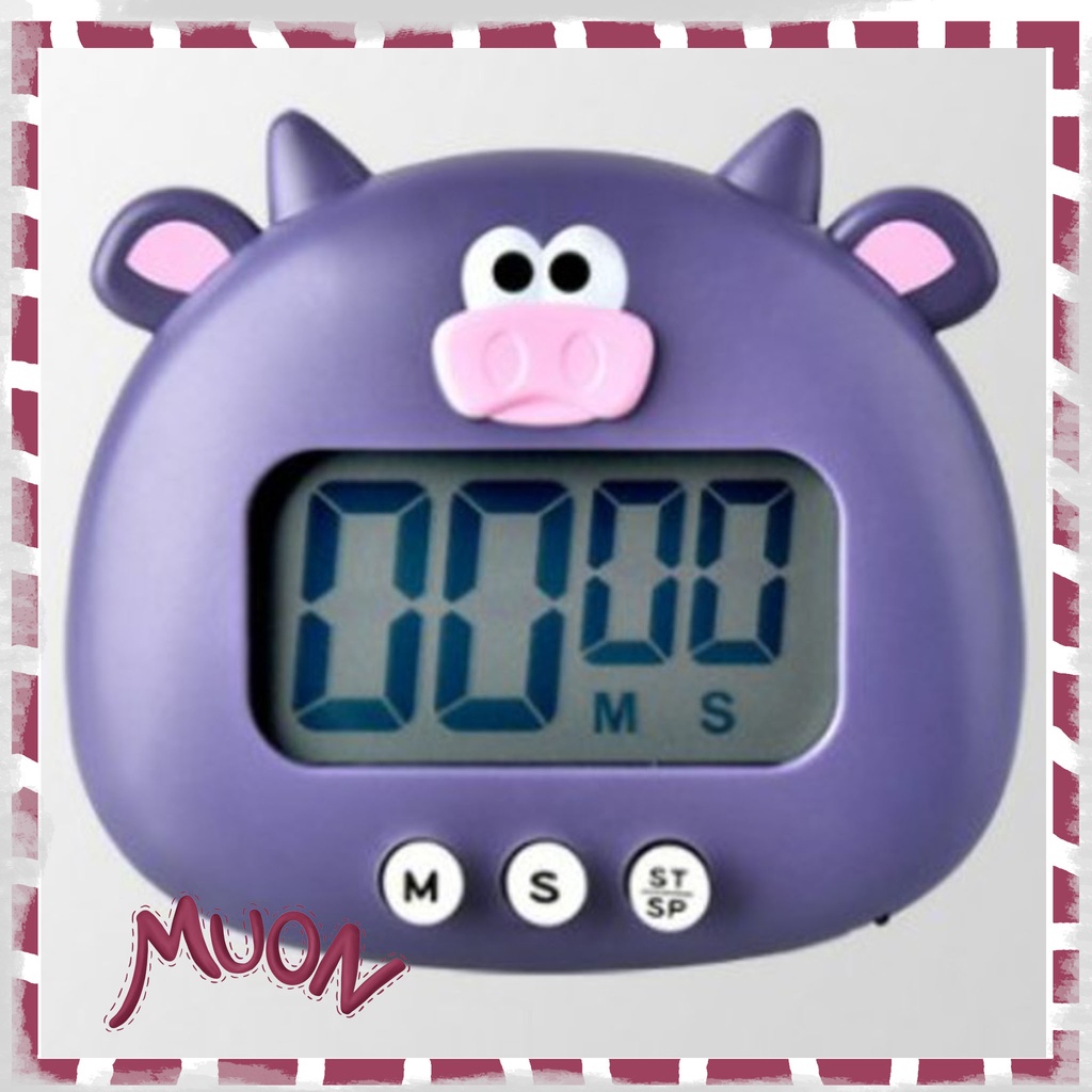 Timer Sapi Cow Digital Stopwatch Jam Dapur Kitchen Baking Lucu Unik