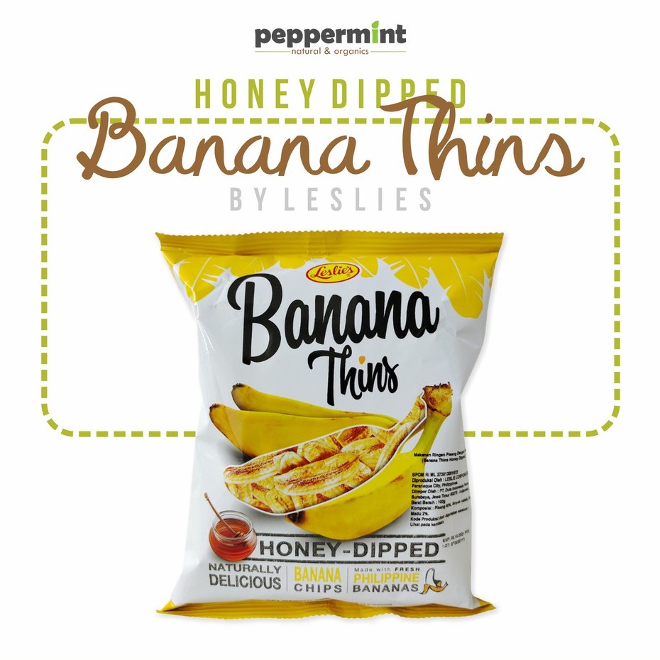 

Leslies Banana Thins Honey Dipped (100 gram) / Snack Keripik Pisang Madu
