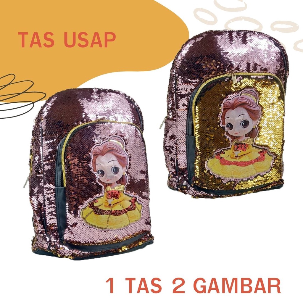 Tas Ransel Usap Anak Perempuan Tas Usap Jackstar Tas Ransel Usap Kartun 2 Gambar Tas Ransel Usap Anak SD Terlaris Termurah