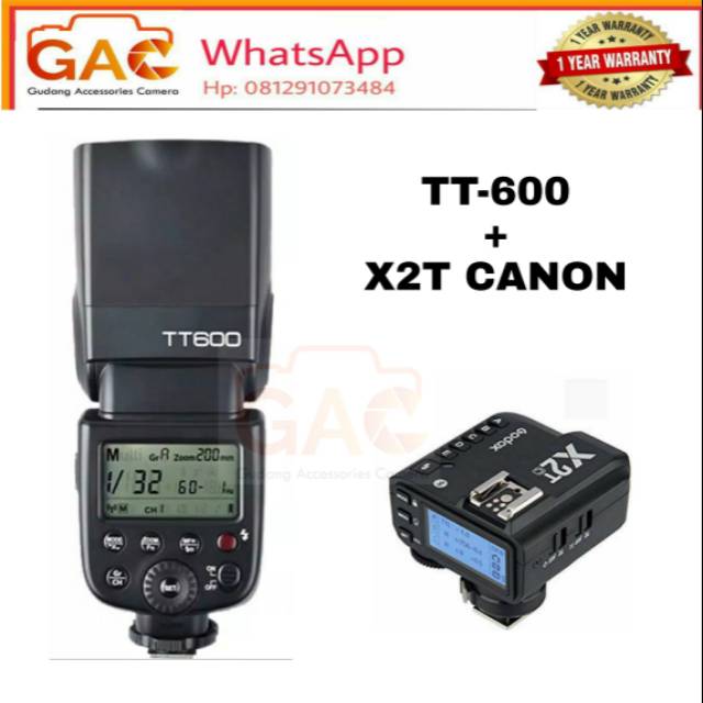 Flash GODOX TT600 TT-600 + Triger X2T Canon