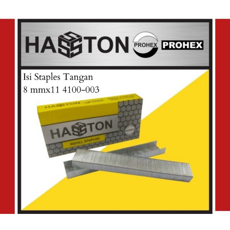 

Isi Staples Tangan 8mm x 11 Isi 1000pcs HASSTON PROHEX 4100-003