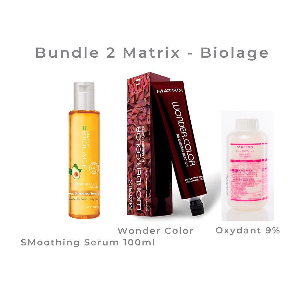 Matrix - Biolage Bundle 2 - Smoothing Serum 100ml + Wondercolor 100ml + Oxydant 135ml