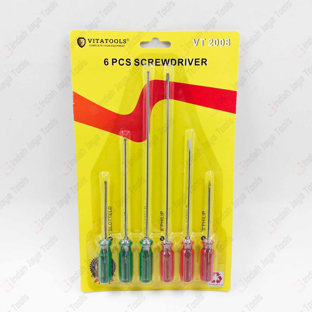 VITATOOLS VT2008 Obeng Radio Set 6 Pcs Screwdriver Obeng Setting Kecil