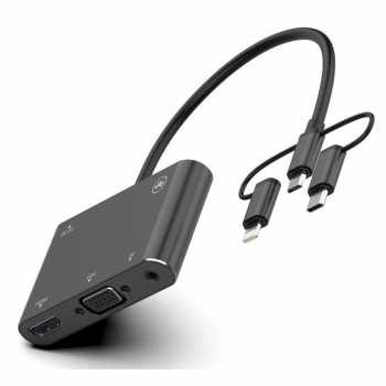 BUBM Adapter USB Type C/Lightning/MicroUSB to HDMI/VGA/AV - OT-7585B