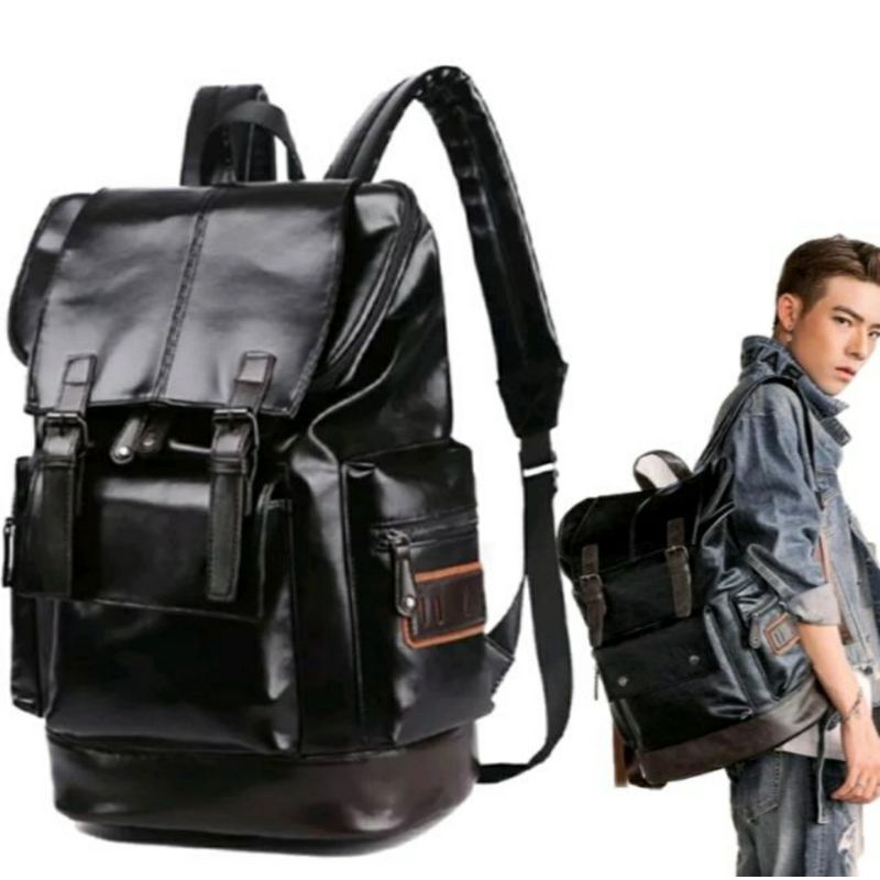 Ransel Backpack Kulit / Muat Laptop / Ransel Milenial