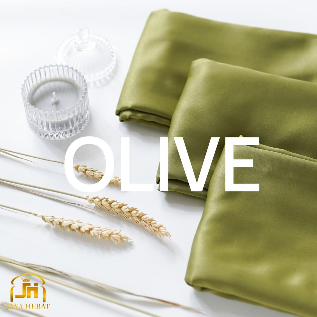 HIJAB JILBAB KERUDUNG PASHMINA SABYAN PREMIUM SATIN VELVET-OLIVE