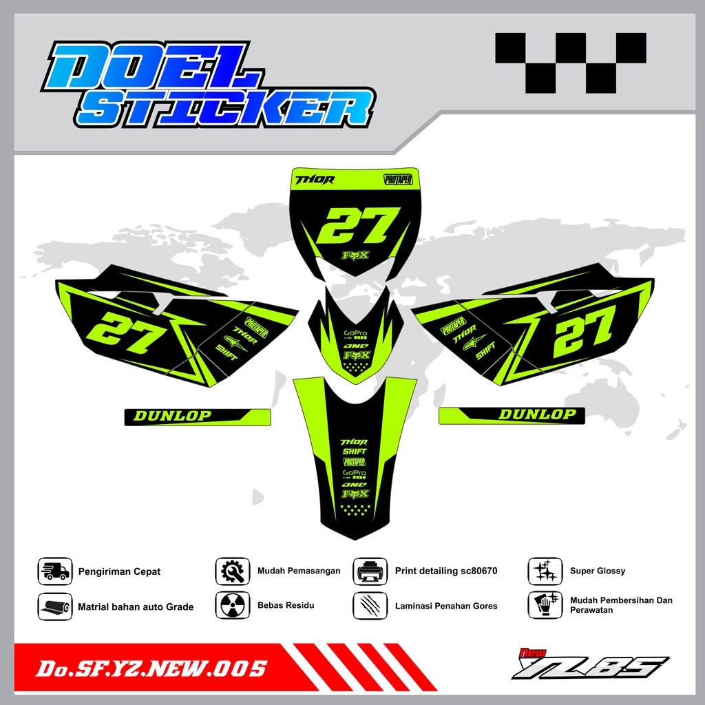 Sticker Striping YZ NEW List Variasi Hologram , Crome Doel 005