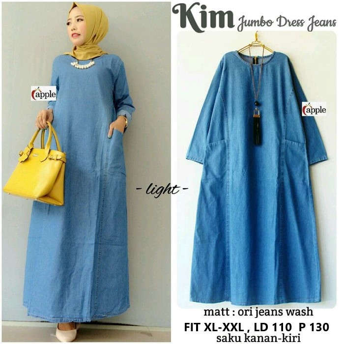 KIM JUMBO GAMIS DRESS JEANS ORIGINAL HQ