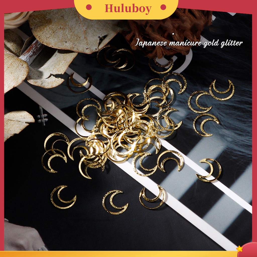 Huluboy Huluboy♡ 100pcs / Set Charms Kuku 3D Efek Glitter Tidak Pudar Bahan Metal Untuk Dekorasi Manicure