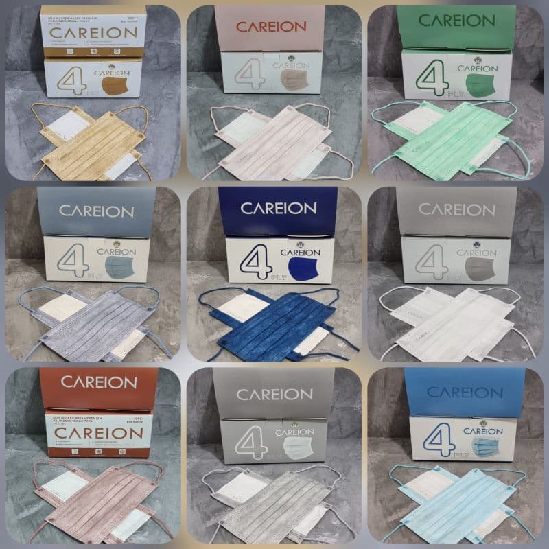 [BEST SELLER] MASKER EARLOOP CAREION WARNA 4 PLY ISI 50 / MASKER CANTOL WARNA 3 PLY ISI 50