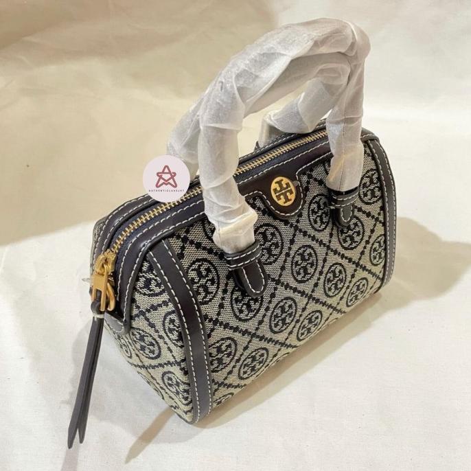 Promo Tb T Monogram Jacquard Mini Barrel Bag