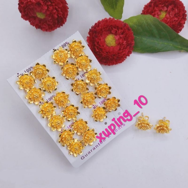 Anting xuping tusuk wanita dewasa motif bunga