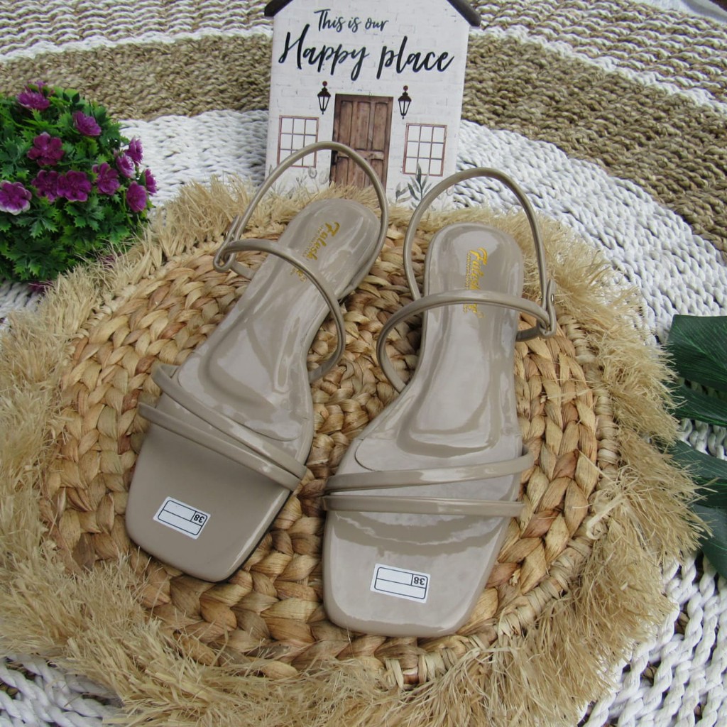 Sandal flat wanita slop tali-rian07